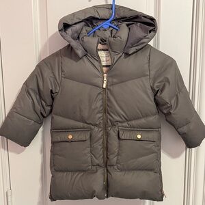 Zara Baby Hooded Down Puffer Jacket - Brown